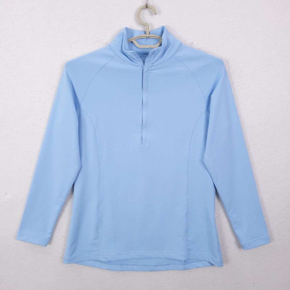 Peter Millar Quarter Zip Pullover Womens Large Blue LS18EK18 Golf Performance